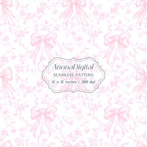 Roze coquette strik toile naadloos patroon, digitale download chinoiserieachtergrond voor papier, stoffen, knutselen