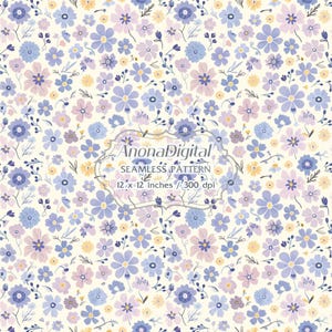 Spring Ditsy Floral Seamless Pattern, Digital Download, Boho Flowers background for papers, fabrics, crafts