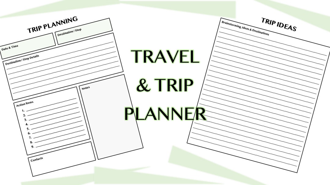 Travel & Trip Planner Printable - Etsy