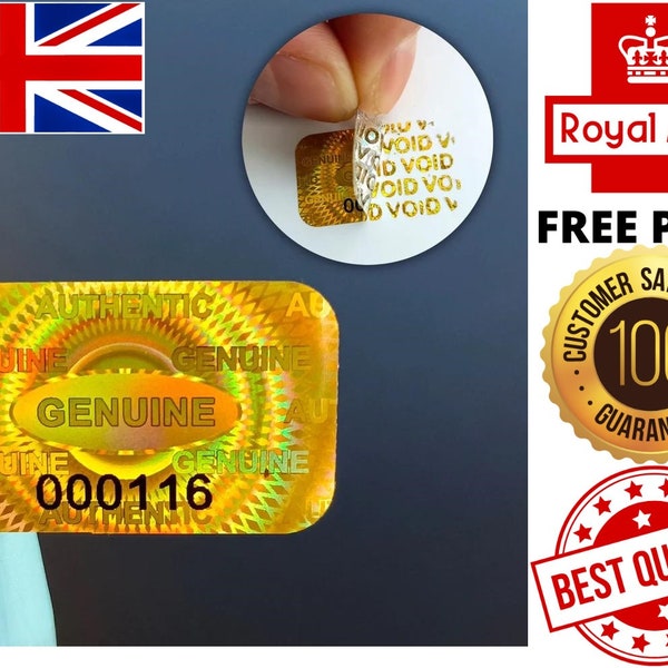 25x15 hologram garantie ongeldige stickers genummerd beveiliging fraudebestendig duidelijk