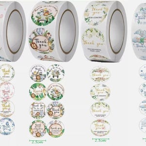 Adesivi per baby shower da 25 mm Grazie per essere venuti al mio Baby Shower per bambino/bambina