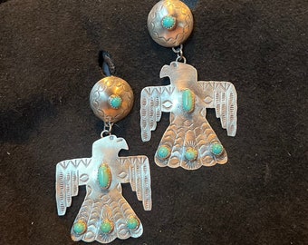 Thunderbird Earrings, Navajo Jewelry, Sterling Silver