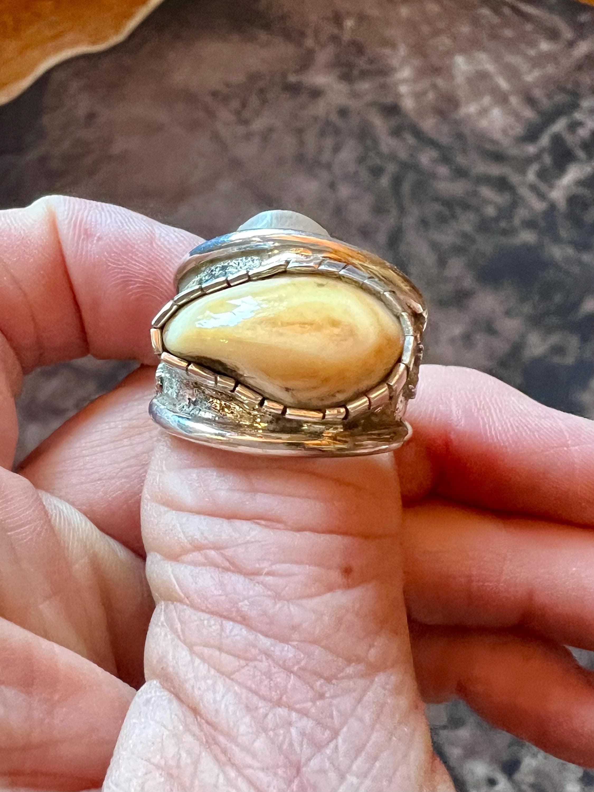 Elk Ivory Sterling Silver Ring