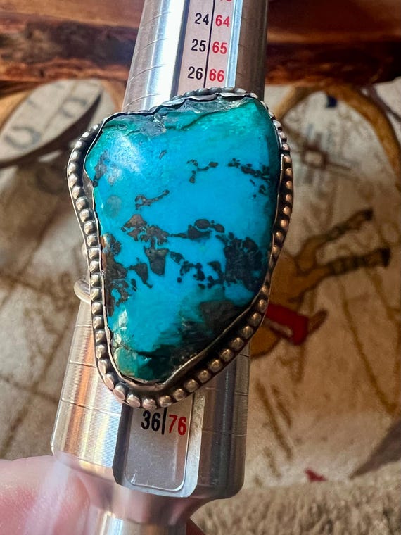 Statement Turquoise ring,                Sized 13… - image 1
