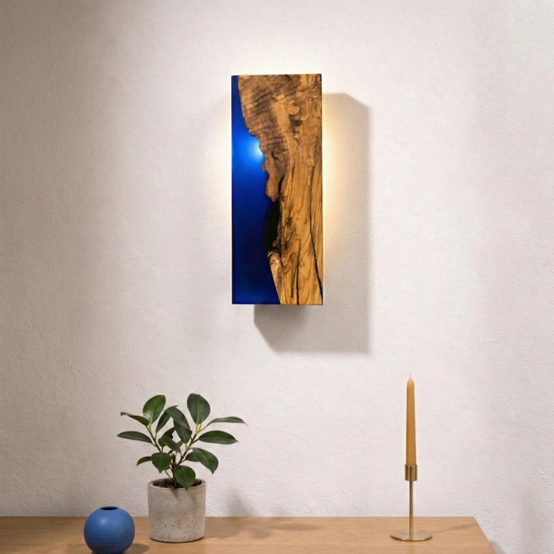 Olive Wall Sconce Lighting – Custom Resin and Hardware Options image 3