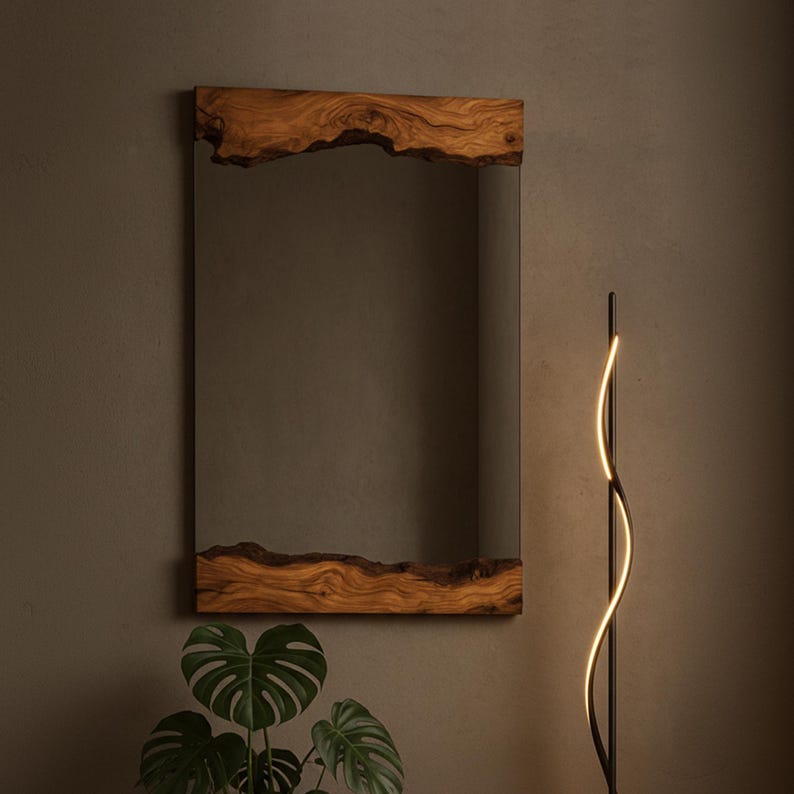 Coastal Wooden Mirror, Handmade Interior Accent for Modern House Decor image 5