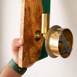 Olive Wall Sconce Lighting – Custom Resin and Hardware Options image 9