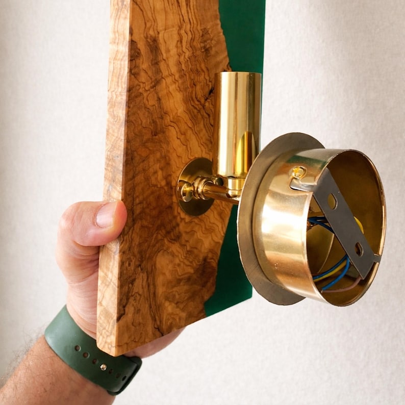 Olive Wall Sconce Lighting – Custom Resin and Hardware Options image 9