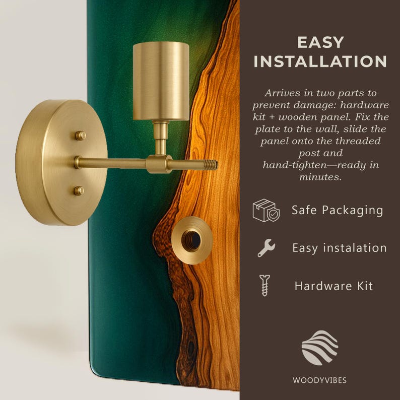 Olive Wall Sconce Lighting – Custom Resin and Hardware Options image 13