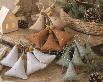 Handmade Scandi Christmas Tree Ornaments: Earthy Fabric Decorations