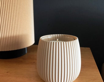 Unique 3D Printed Striped Candle Holder