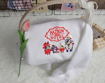 Handmade Hazbin Hotel Friend  Embroidery Sweatshirt, Hazbin Hotel Characters Shirt, Hazbin Hotel Fan Unisex T-shirt Sweatshirt Hoodie