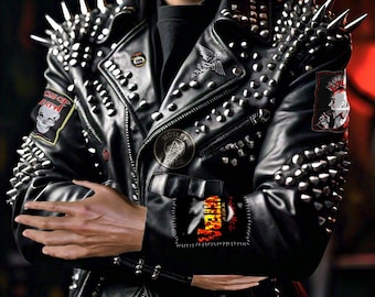 ジャケット・アウター Hiderock Design Damaged Blood Paint Coat Horror Punk Jacket Update! : r/BattleJackets