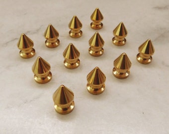 5 Tall Gold English tree spikes -  For Denim and Leathercraft on Battle Vests, jackets, wristbands