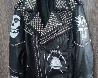 Punk Levi's Denim Jacket -jean Jacket-no Future Patch-red