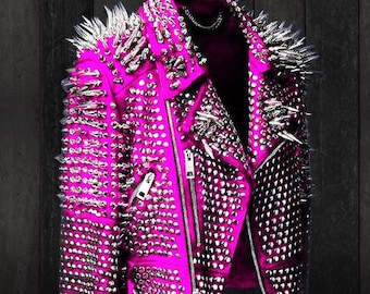 Chaqueta gótica de cuero con tachuelas metálicas para hombre, estilo steampunk