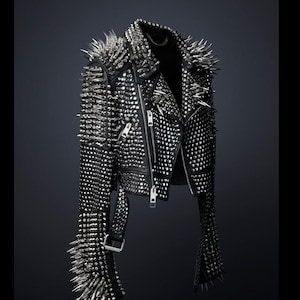 Metal Steampunk Gothic Leather Spiked Studded Jacket