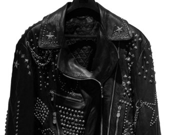 Women Party Leather Gothic jacket, Punk Motorbike Steampunk Style