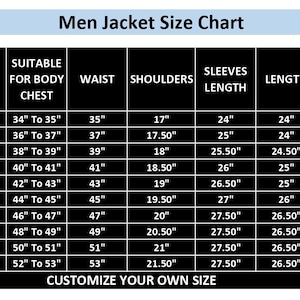 Men Biker Patches Leather Spiked Studded Jacket Size Chart