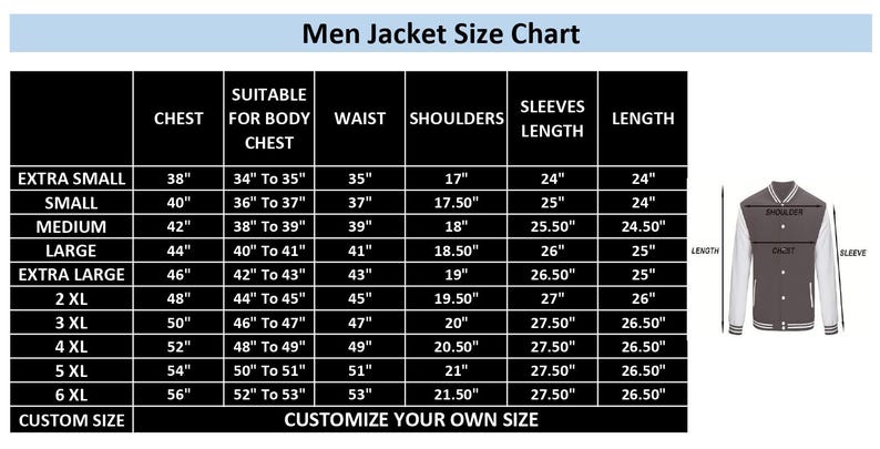 Men Biker Patches Leather Spiked Studded Jacket Size Chart