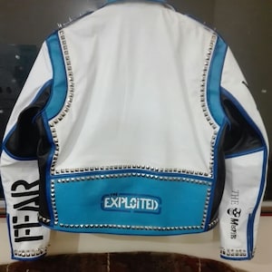 Men Punk Party Motorbike Studded Patches Jacket