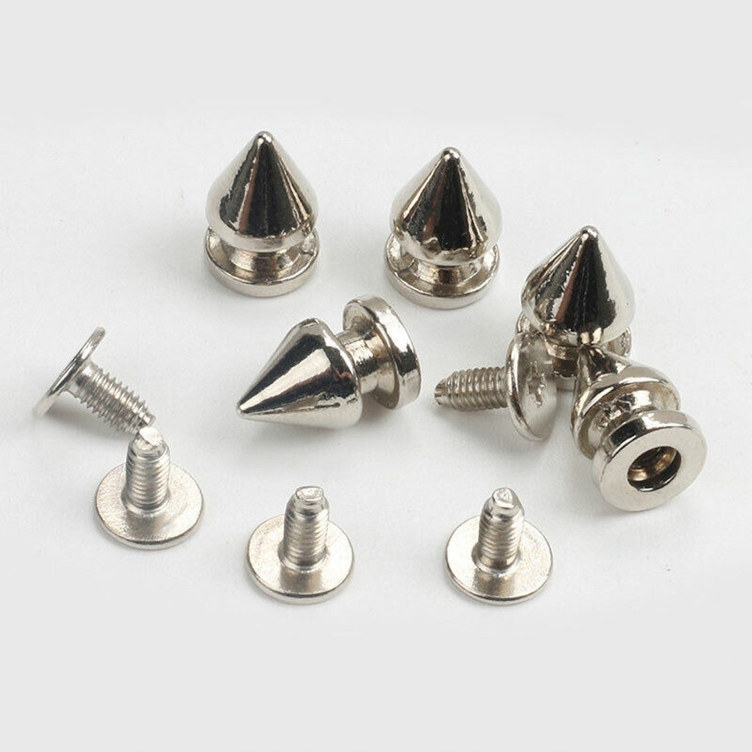 5x Punk Silver Spike Studs Decorative Metal Rivet Screw for Gothic ...