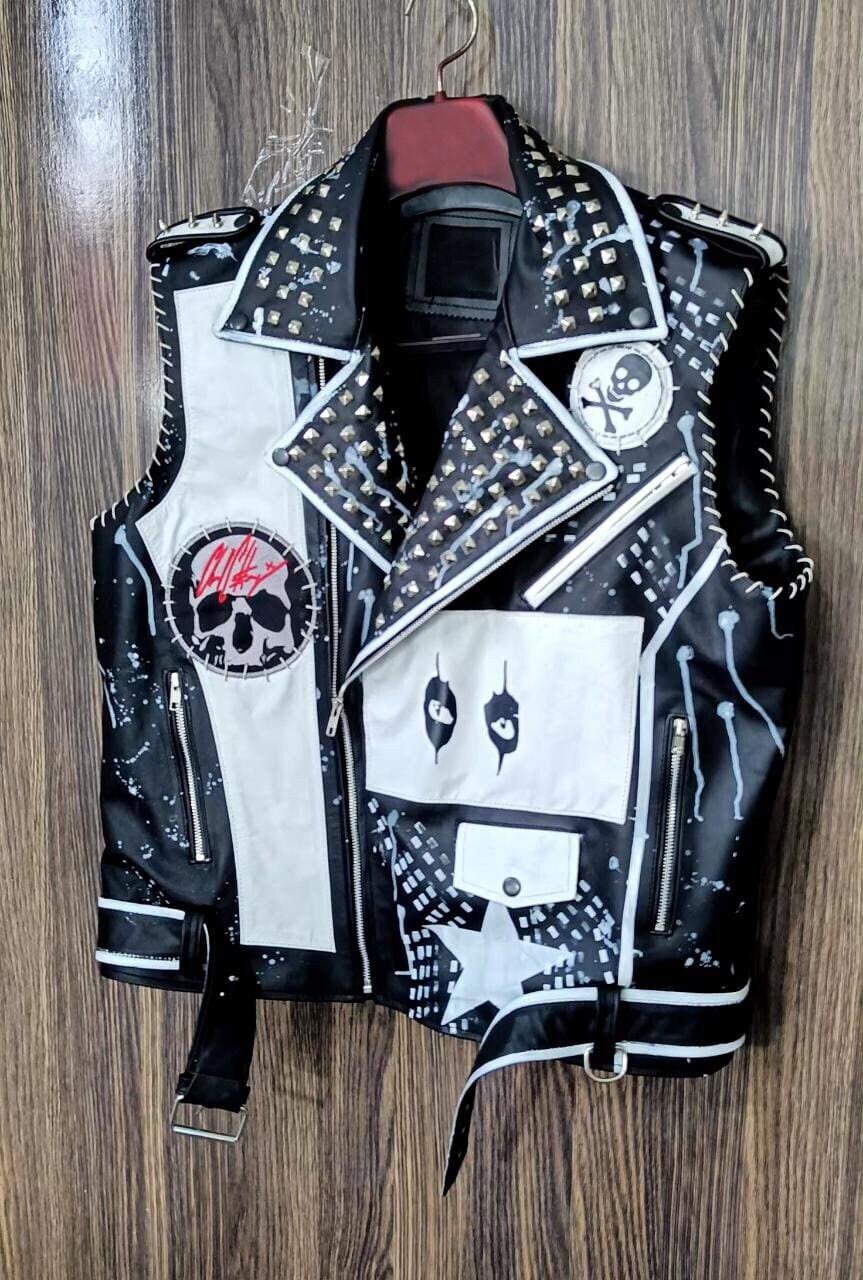 Punk Rock Leather Vest - Etsy Punk Rock Leather Vest - Etsy