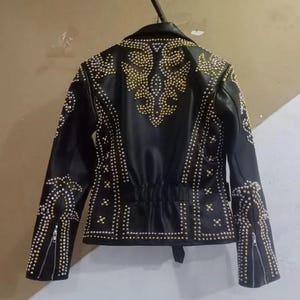 Motorcycle Gangs Leather Jacket, Gothic Studded Punk Rocker