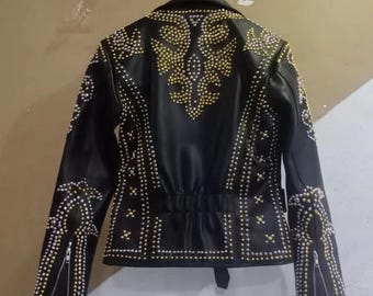 Motorrad Gangs Lederjacke, Gothic Nieten Punk Rocker