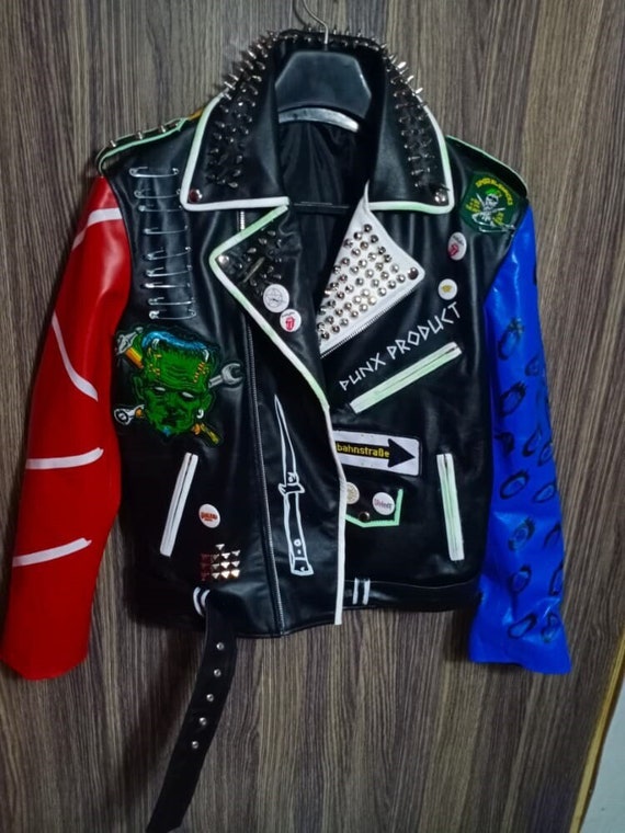Steampunk Aesthetic Patches, Edgy Men's Studded Leather