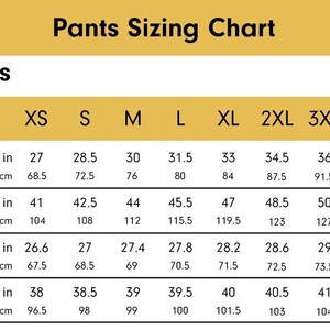 Men Leather Pant Size Chart