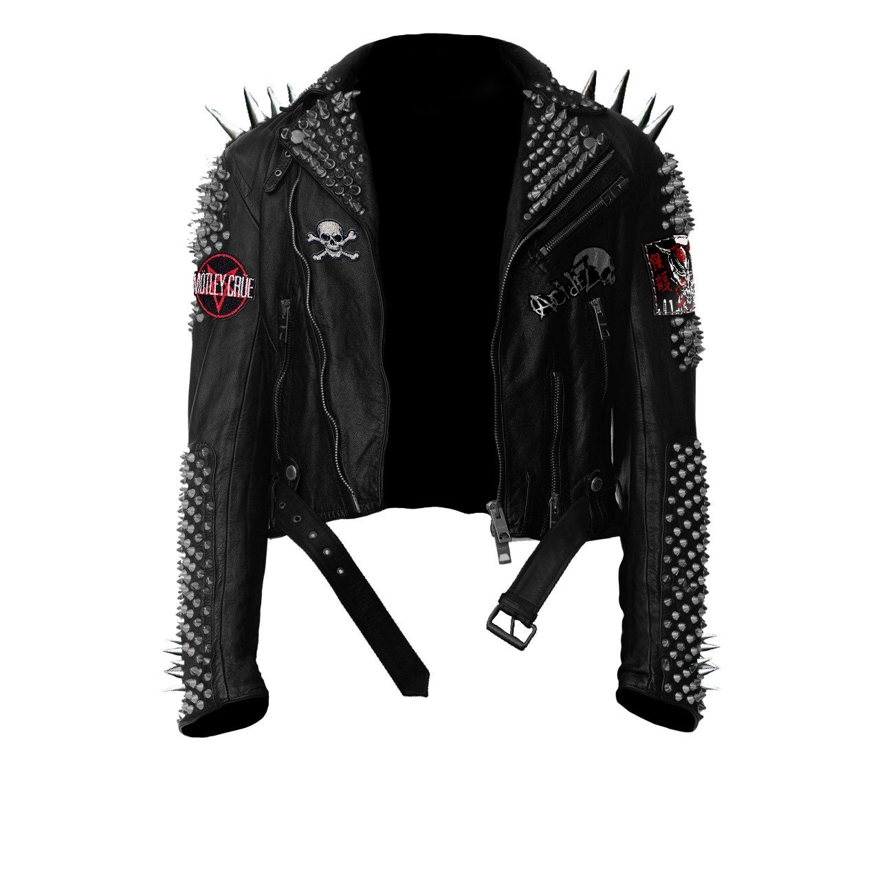 Handmade Jacket Spikes Rivets Studs, Punk Street Gang Biker Gothic