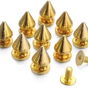 170 Pieces Multiple Sizes Cone Spikes Screwback Studs Rivets Large Medium  Small Metal Tree Spikes Studs for Punk Style Clothing Accessories DIY Craft  Decoration (Silver) : : Home