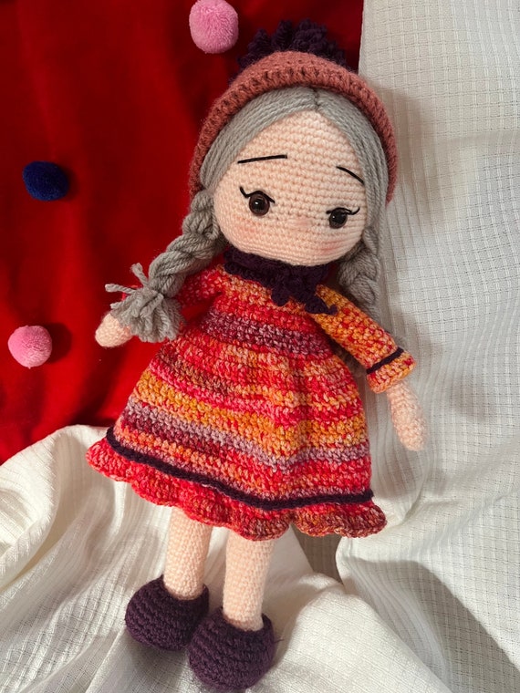 Nana Muñeca de Ganchillo, Juguete Relleno Amigurumi, Muñecas