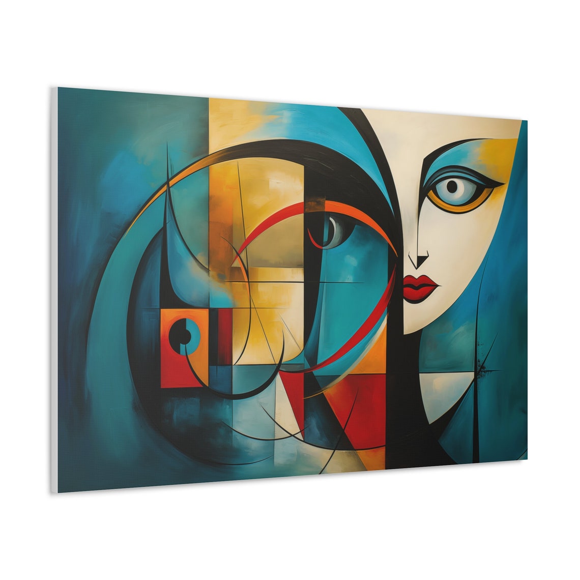 Modern Abstract Woman Face Canvas Print, Surreal Graffiti Wall Art - Etsy