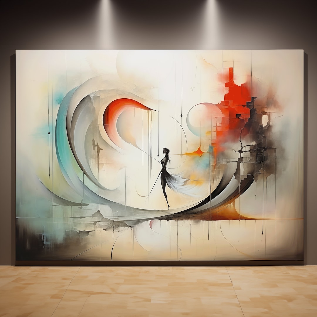 Wall Art Modern Abstract Dreamy Woman Large Urban Painting Canvas Print ...
