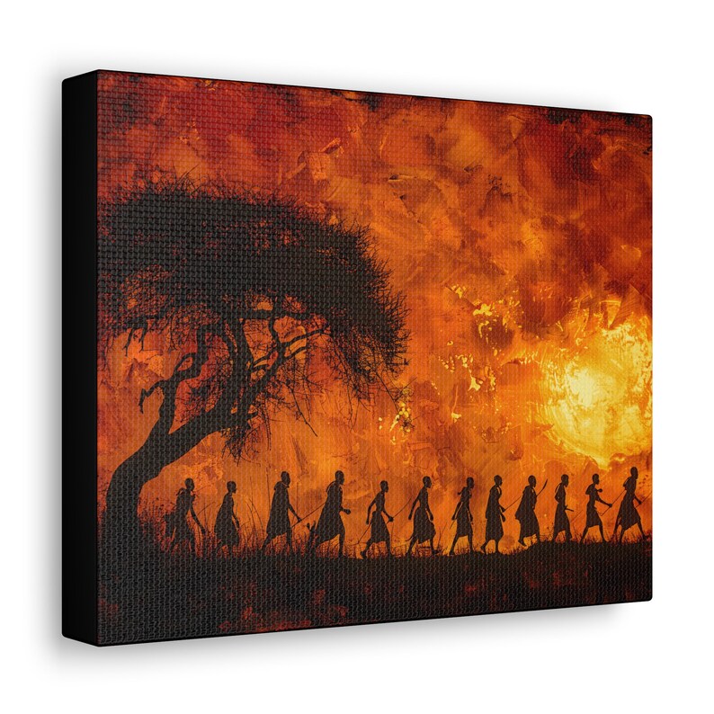 Extra Large African Wall Art Canvas Print, African Tribe Oil Painting