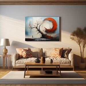 Abstract Moon Painting Canvas Print: Modern Urban Wall Art - Etsy