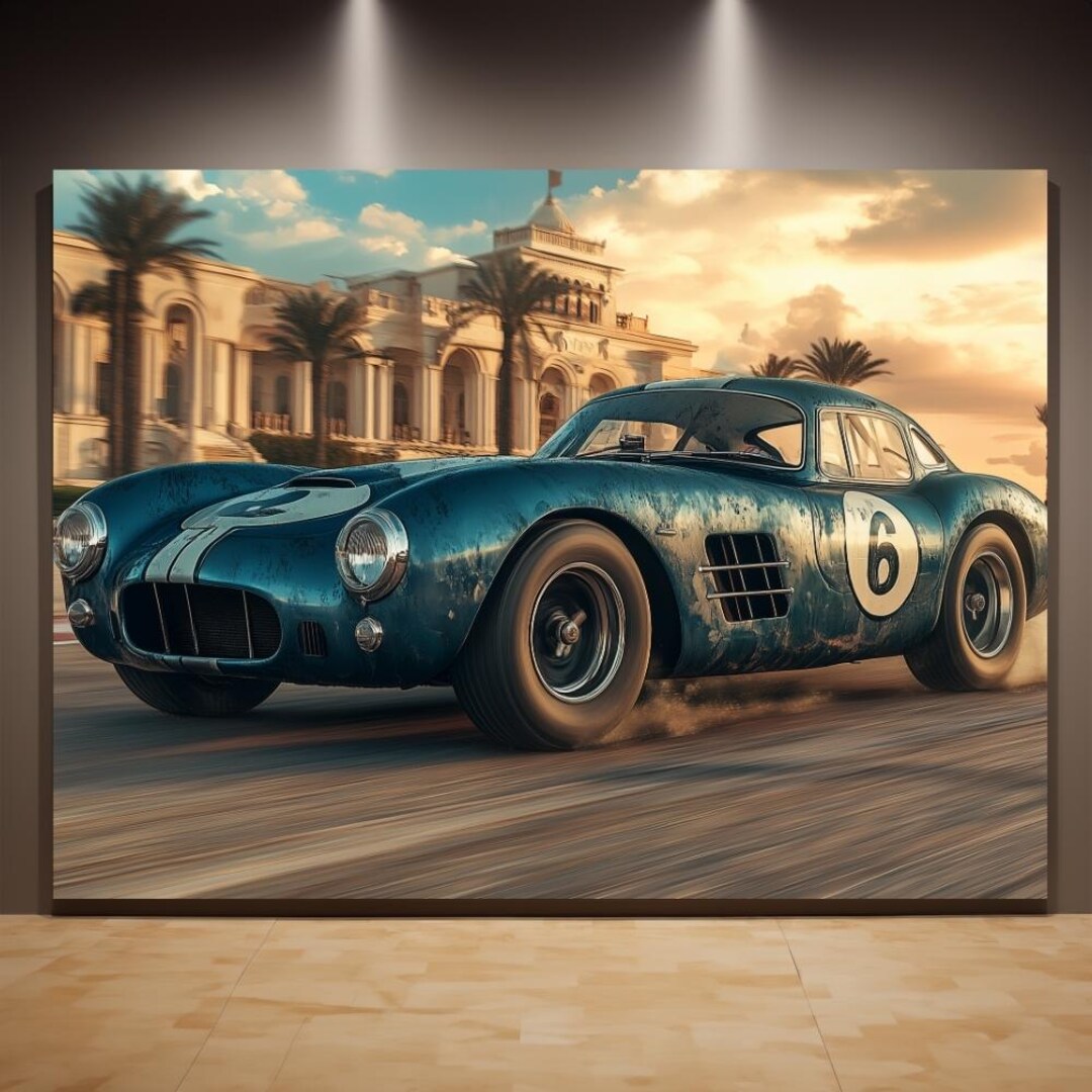 Vintage Race Car Canvas Print, Custom Automotive Portrait - Etsy
