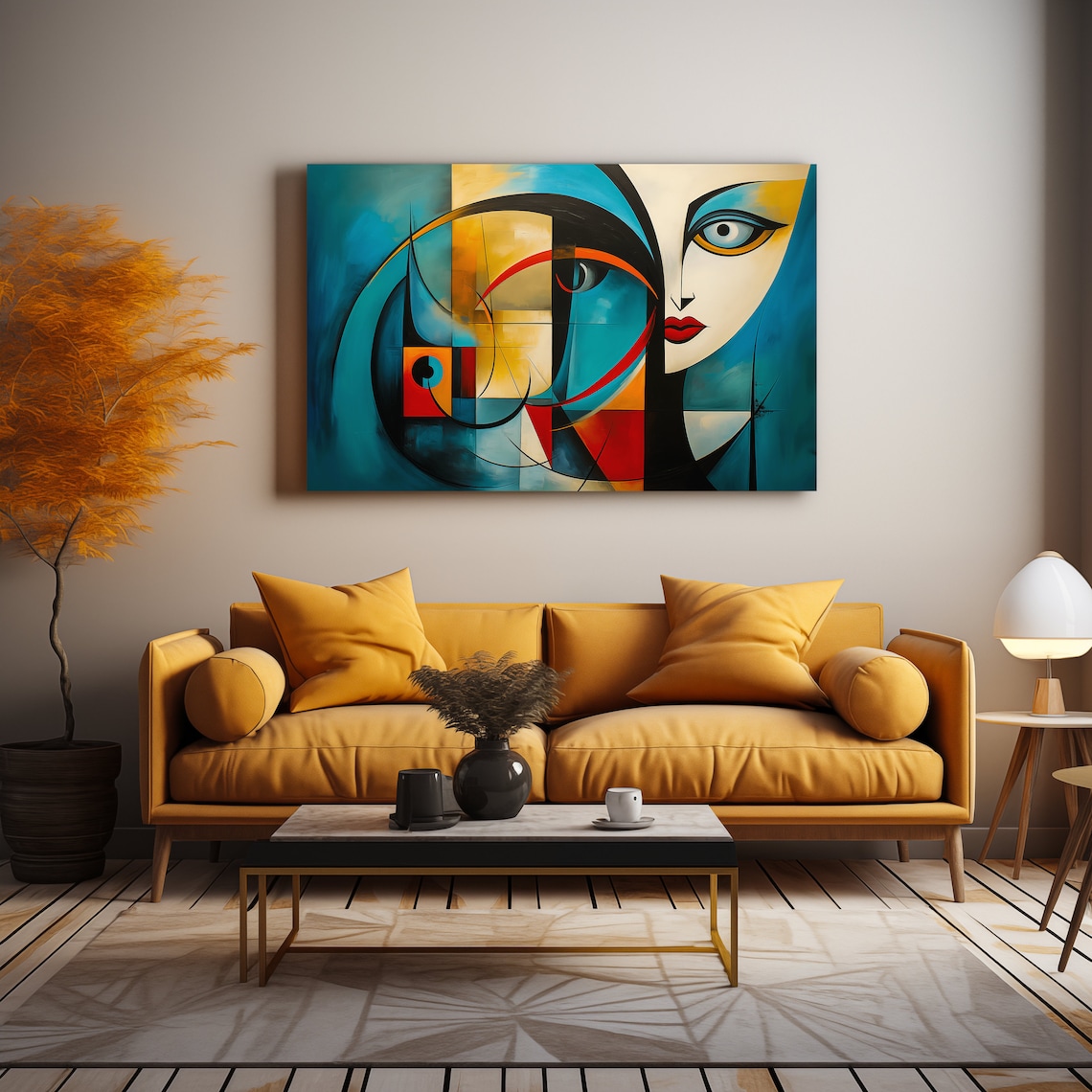 Modern Abstract Woman Face Canvas Print, Surreal Graffiti Wall Art - Etsy