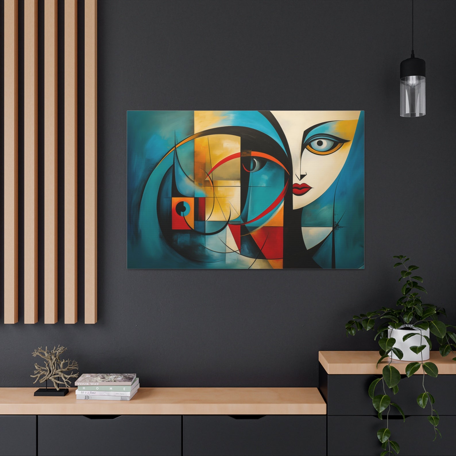 Modern Abstract Woman Face Canvas Print, Surreal Graffiti Wall Art - Etsy