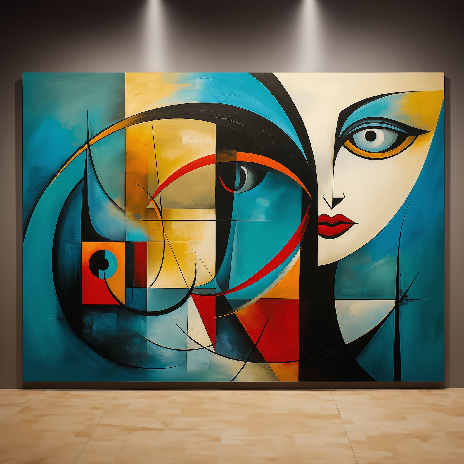 Modern Abstract Woman Face Canvas Print, Surreal Graffiti Wall Art - Etsy