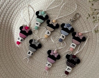 Personalized Minnie Mouse Zipper Pulls | Backpack | Bag Tags | Kids Keychains | Kids  | Jacket | Kid Gift | Keychains