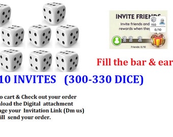 10invites (280-330 PCs of dice)