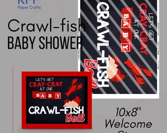 Crawl-fish Baby Shower - 8x10" Welcome Sign