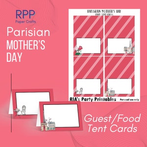 Tarjetas de carpa para invitados y comida para el Día de la Madre en París