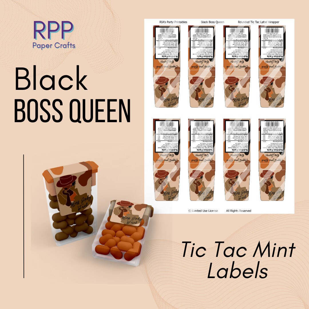 Black Boss Queen Tic Tac Mint Labels - Etsy