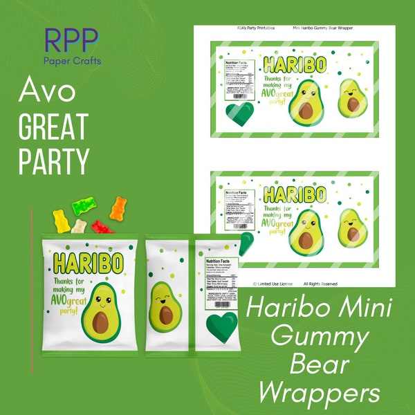 Avo Great Party - Mini emballages d'oursons gommeux Haribo