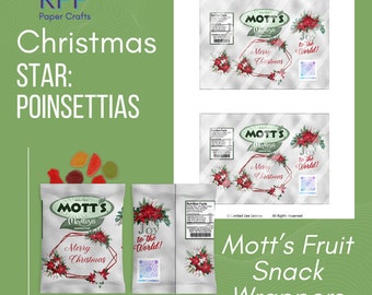 Christmas Star: Poinsettia Fruit Snacks Wrappers