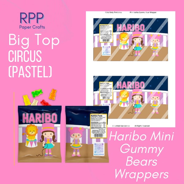 Chapiteau Circus (pastel) - Emballages Haribo Mini Gummy Bears